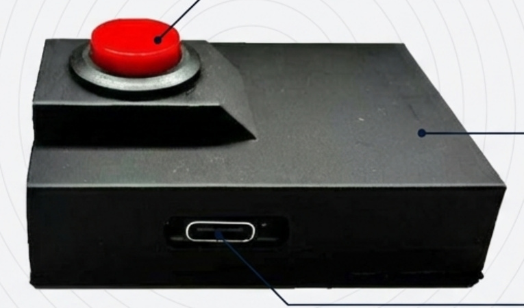 Dispositivo A2 Pulse com botão vermelho de acionamento